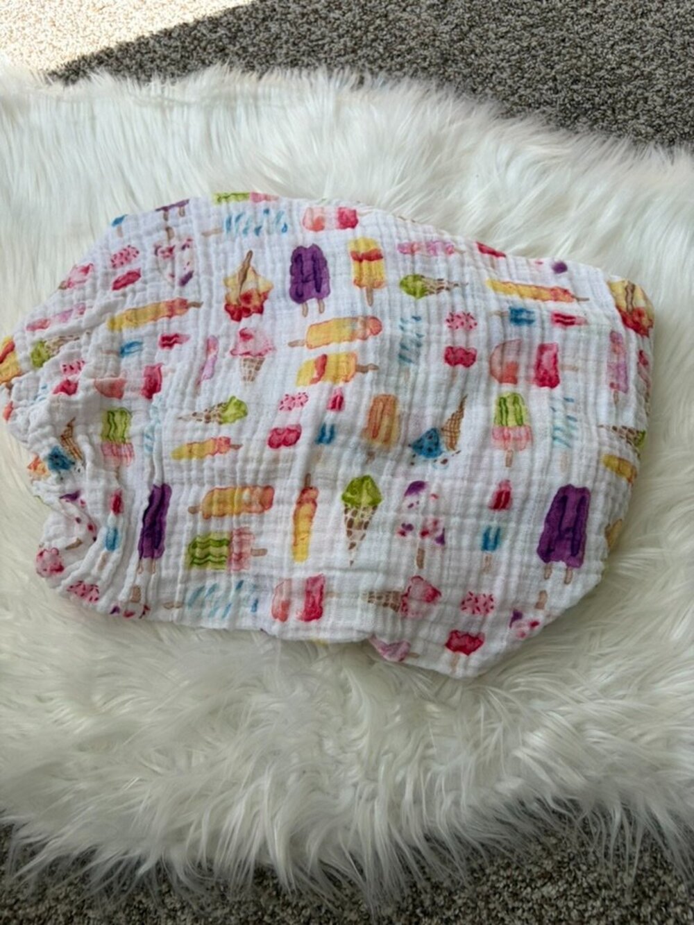 Little Unicorn Ice Cream Crib Sheet Muslin Cotton